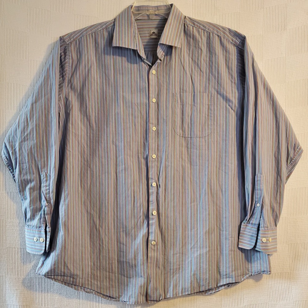 Peter Millar‎ Shirt Button Up Mens 2XL Long Sleeve Colorful Striped Beachy